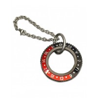 KEYCHAIN RING COLOR BLACK/RED SPEEDOMETER