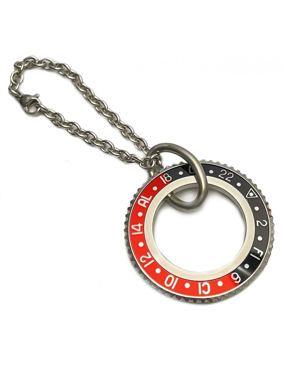 KEYCHAIN RING COLOR BLACK/RED SPEEDOMETER